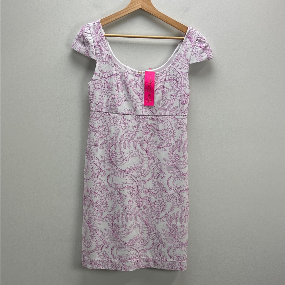Lilly Pulitzer Laurent Dress Purple Quartz Sunshine Swirl Embroidery 4 New